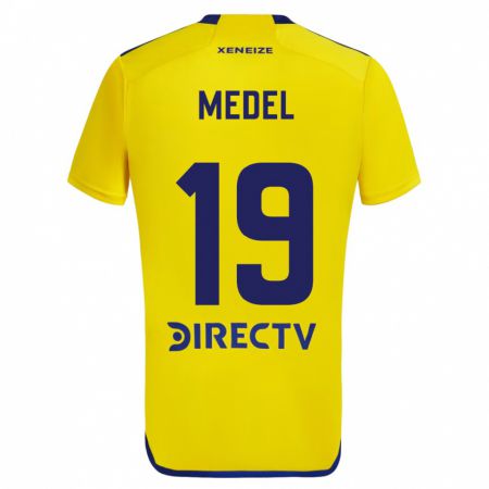 Kandiny Kinder Gary Medel #19 Gelb Blau Auswärtstrikot Trikot 2024/25 T-Shirt