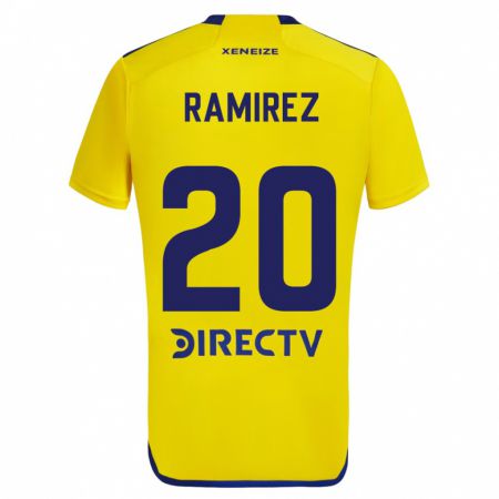 Kandiny Kinder Juan Ramírez #20 Gelb Blau Auswärtstrikot Trikot 2024/25 T-Shirt