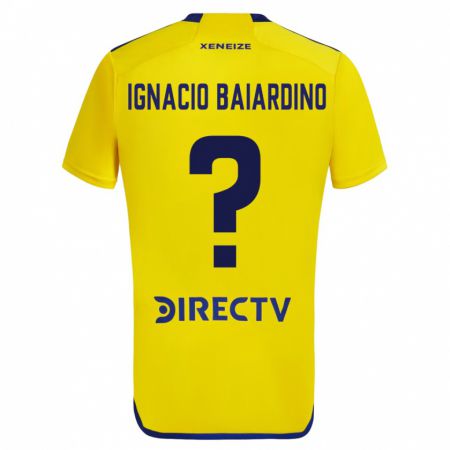 Kandiny Kinder Juan Ignacio Baiardino #0 Gelb Blau Auswärtstrikot Trikot 2024/25 T-Shirt