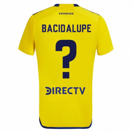 Kandiny Kinder Rodrigo Bacidalupe #0 Gelb Blau Auswärtstrikot Trikot 2024/25 T-Shirt