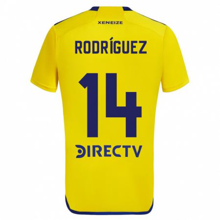 Kandiny Kinder Isaías Rodríguez #14 Gelb Blau Auswärtstrikot Trikot 2024/25 T-Shirt