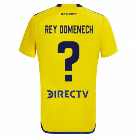 Kandiny Kinder Camilo Rey Domenech #0 Gelb Blau Auswärtstrikot Trikot 2024/25 T-Shirt