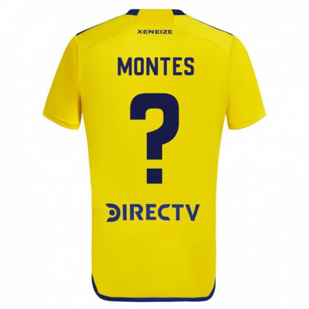 Kandiny Kinder Rodrigo Montes #0 Gelb Blau Auswärtstrikot Trikot 2024/25 T-Shirt