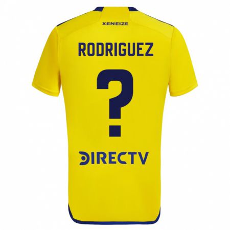 Kandiny Kinder Román Rodríguez #0 Gelb Blau Auswärtstrikot Trikot 2024/25 T-Shirt