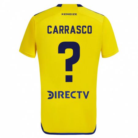 Kandiny Kinder Julián Carrasco #0 Gelb Blau Auswärtstrikot Trikot 2024/25 T-Shirt