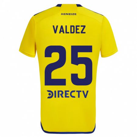 Kandiny Kinder Bruno Valdez #25 Gelb Blau Auswärtstrikot Trikot 2024/25 T-Shirt