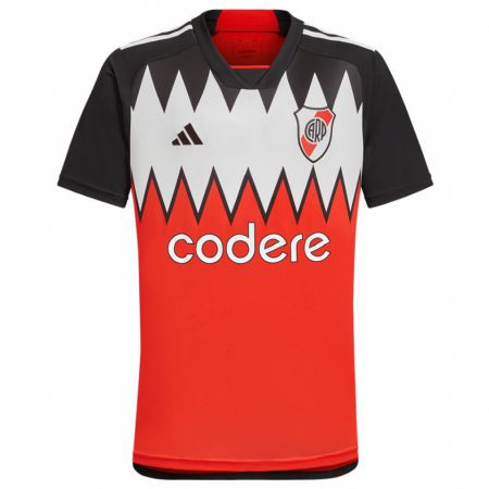 Kandiny Kinder Ulises Giménez #0 Rot Schwarz Weiß Auswärtstrikot Trikot 2024/25 T-Shirt