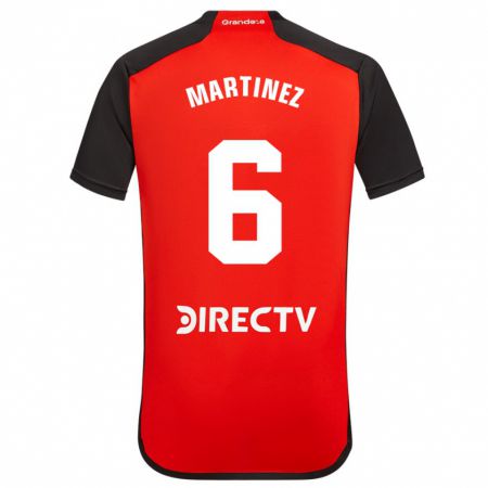 Kandiny Kinder David Martínez #6 Rot Schwarz Weiß Auswärtstrikot Trikot 2024/25 T-Shirt