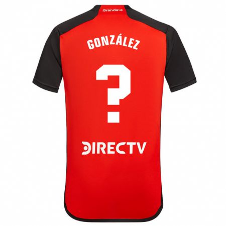 Kandiny Kinder Facundo González #0 Rot Schwarz Weiß Auswärtstrikot Trikot 2024/25 T-Shirt