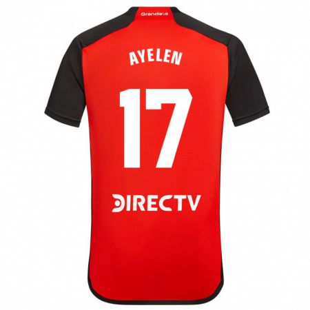 Kandiny Kinder Stephanie Ayelén Melgarejo #17 Rot Schwarz Weiß Auswärtstrikot Trikot 2024/25 T-Shirt