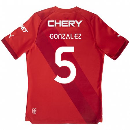 Kandiny Kinder Daniel González #5 Rot-Weiss Auswärtstrikot Trikot 2024/25 T-Shirt