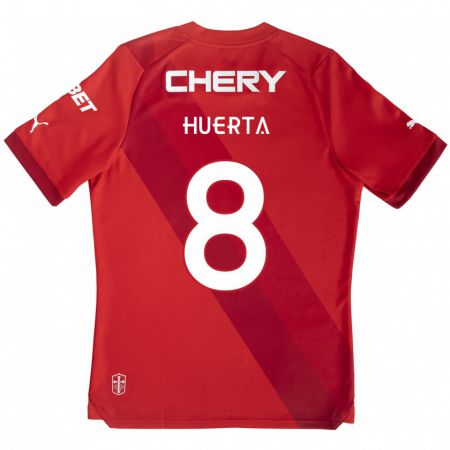 Kandiny Kinder Valber Huerta #8 Rot-Weiss Auswärtstrikot Trikot 2024/25 T-Shirt