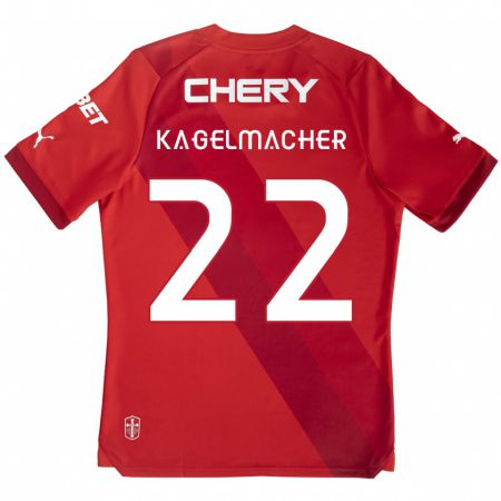 Kandiny Kinder Gary Kagelmacher #22 Rot-Weiss Auswärtstrikot Trikot 2024/25 T-Shirt