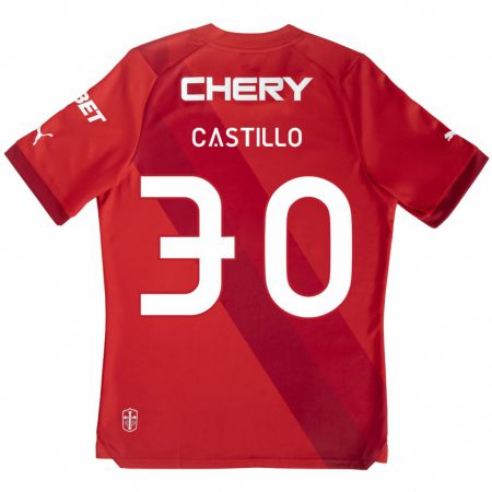 Kandiny Kinder Nicolás Castillo #30 Rot-Weiss Auswärtstrikot Trikot 2024/25 T-Shirt