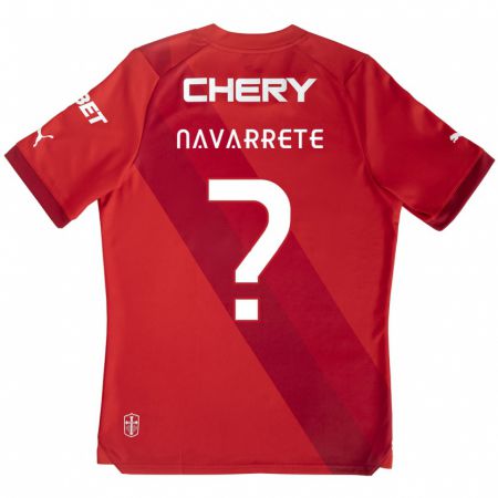 Kandiny Kinder Carlos Navarrete #0 Rot-Weiss Auswärtstrikot Trikot 2024/25 T-Shirt