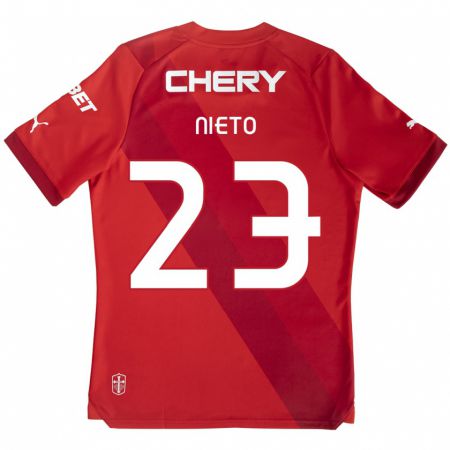 Kandiny Kinder Byron Nieto #23 Rot-Weiss Auswärtstrikot Trikot 2024/25 T-Shirt