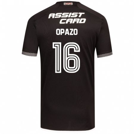 Kandiny Kinder Óscar Opazo #16 Schwarz-Weiss Auswärtstrikot Trikot 2024/25 T-Shirt