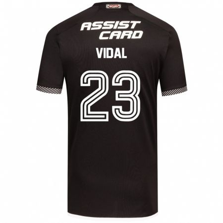 Kandiny Kinder Arturo Vidal #23 Schwarz-Weiss Auswärtstrikot Trikot 2024/25 T-Shirt