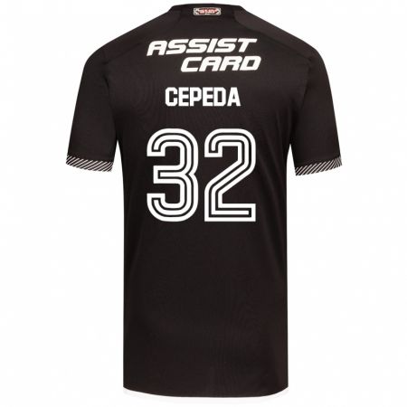 Kandiny Kinder Lucas Cepeda #32 Schwarz-Weiss Auswärtstrikot Trikot 2024/25 T-Shirt