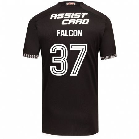 Kandiny Kinder Maximiliano Falcón #37 Schwarz-Weiss Auswärtstrikot Trikot 2024/25 T-Shirt