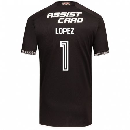 Kandiny Kinder Yessenia López #1 Schwarz-Weiss Auswärtstrikot Trikot 2024/25 T-Shirt