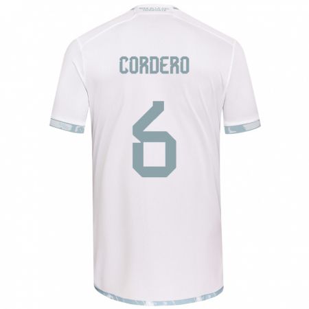 Kandiny Kinder Renato Cordero #6 Weiß Grau Auswärtstrikot Trikot 2024/25 T-Shirt