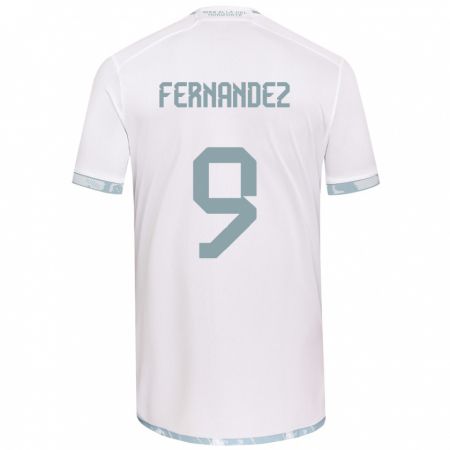 Kandiny Kinder Leandro Fernández #9 Weiß Grau Auswärtstrikot Trikot 2024/25 T-Shirt