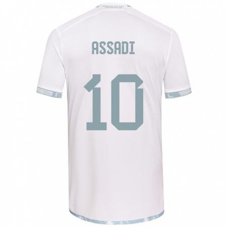 Kandiny Kinder Lucas Assadi #10 Weiß Grau Auswärtstrikot Trikot 2024/25 T-Shirt