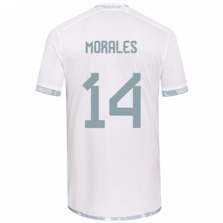 Kandiny Kinder Marcelo Morales #14 Weiß Grau Auswärtstrikot Trikot 2024/25 T-Shirt