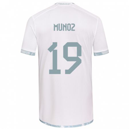 Kandiny Kinder Cristóbal Muñoz #19 Weiß Grau Auswärtstrikot Trikot 2024/25 T-Shirt