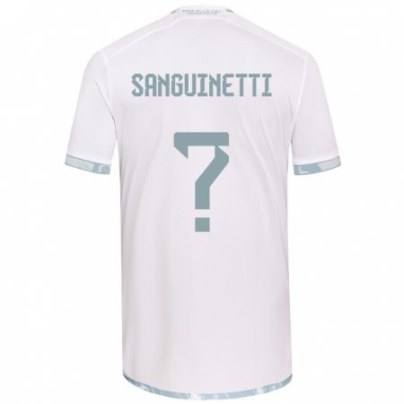 Kandiny Kinder Fernando Sanguinetti #0 Weiß Grau Auswärtstrikot Trikot 2024/25 T-Shirt