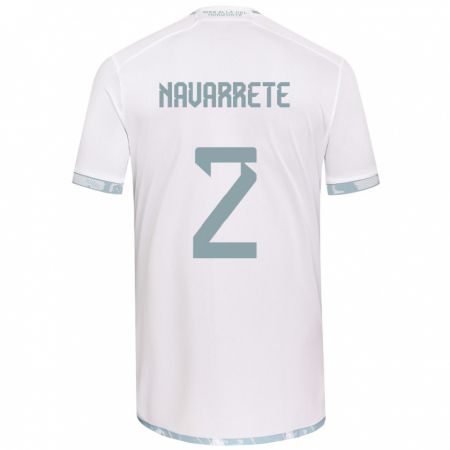 Kandiny Kinder Daniel Navarrete #2 Weiß Grau Auswärtstrikot Trikot 2024/25 T-Shirt