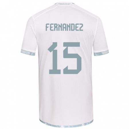 Kandiny Kinder Vicente Fernández #15 Weiß Grau Auswärtstrikot Trikot 2024/25 T-Shirt