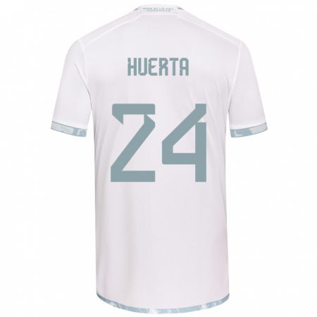 Kandiny Kinder Renato Huerta #24 Weiß Grau Auswärtstrikot Trikot 2024/25 T-Shirt