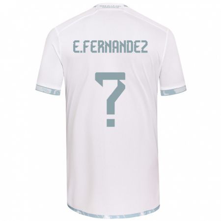 Kandiny Kinder Enzo Fernández #0 Weiß Grau Auswärtstrikot Trikot 2024/25 T-Shirt