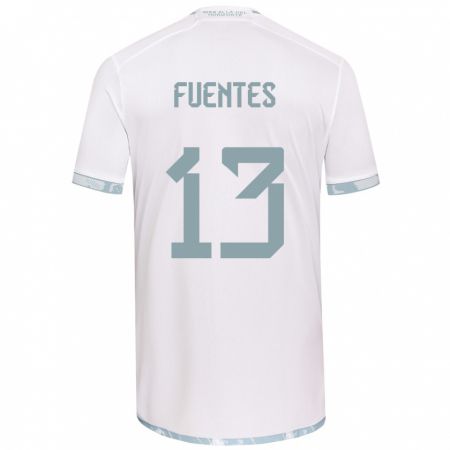 Kandiny Kinder Karen Fuentes #13 Weiß Grau Auswärtstrikot Trikot 2024/25 T-Shirt