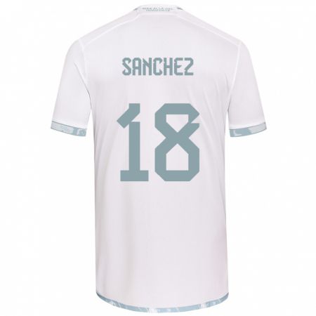 Kandiny Kinder Bárbara Sánchez #18 Weiß Grau Auswärtstrikot Trikot 2024/25 T-Shirt