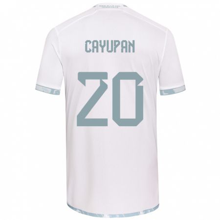 Kandiny Kinder Natalia Cayupán #20 Weiß Grau Auswärtstrikot Trikot 2024/25 T-Shirt