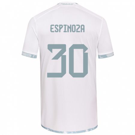 Kandiny Kinder Isidora Espinoza #30 Weiß Grau Auswärtstrikot Trikot 2024/25 T-Shirt