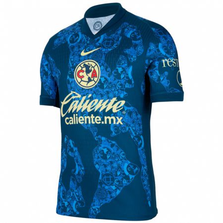 Kandiny Kinder Diego Valdés #10 Blau Gelb Auswärtstrikot Trikot 2024/25 T-Shirt