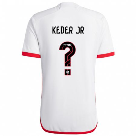 Kandiny Kinder Keder Jr #0 Weiß Rot Auswärtstrikot Trikot 2024/25 T-Shirt