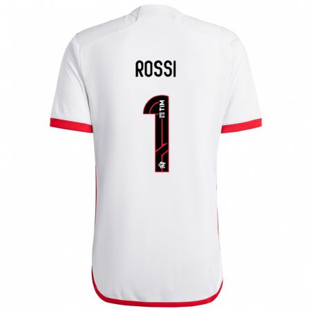 Kandiny Kinder Agustín Rossi #1 Weiß Rot Auswärtstrikot Trikot 2024/25 T-Shirt