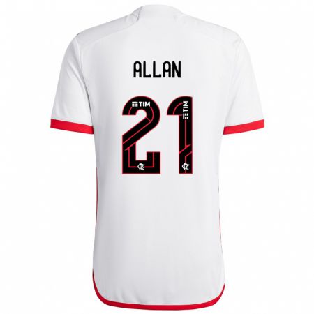 Kandiny Kinder Allan #21 Weiß Rot Auswärtstrikot Trikot 2024/25 T-Shirt