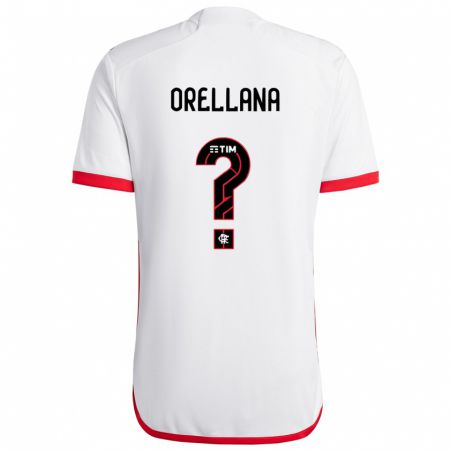 Kandiny Kinder Joan Orellana #0 Weiß Rot Auswärtstrikot Trikot 2024/25 T-Shirt