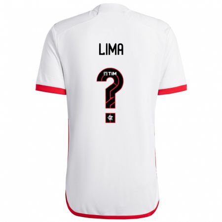 Kandiny Kinder Felipe Lima #0 Weiß Rot Auswärtstrikot Trikot 2024/25 T-Shirt