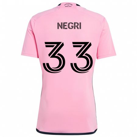 Kandiny Herren Franco Negri #33 Rosa Heimtrikot Trikot 2024/25 T-Shirt