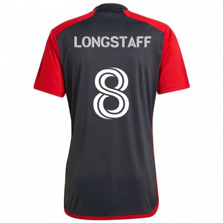 Kandiny Herren Matty Longstaff #8 Grau Rot Heimtrikot Trikot 2024/25 T-Shirt