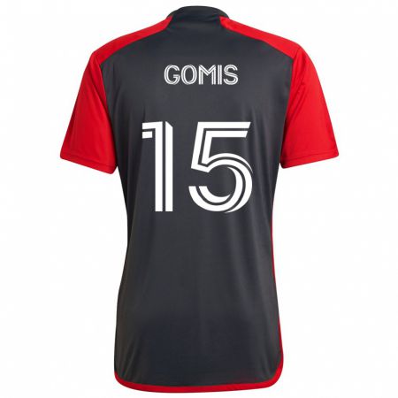 Kandiny Herren Nicksoen Gomis #15 Grau Rot Heimtrikot Trikot 2024/25 T-Shirt