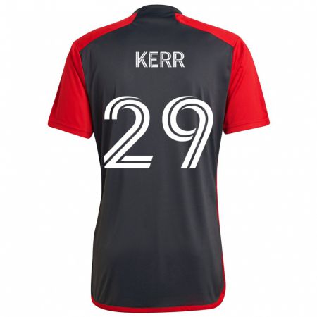 Kandiny Herren Deandre Kerr #29 Grau Rot Heimtrikot Trikot 2024/25 T-Shirt