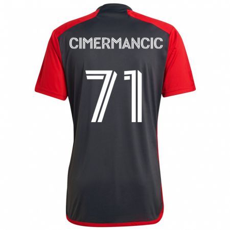 Kandiny Herren Markus Cimermancic #71 Grau Rot Heimtrikot Trikot 2024/25 T-Shirt